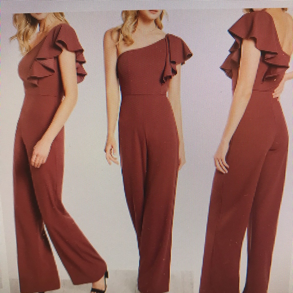 Ruffled one shoulder jumpsuit - Picture 1 of 4